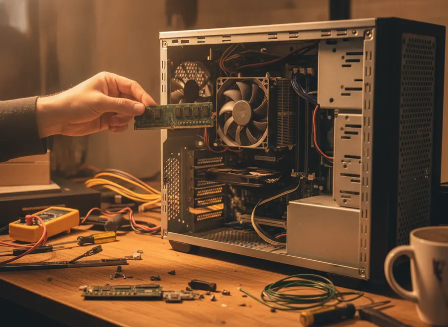 Instalando un módulo de RAM en un ordenador de sobremesa