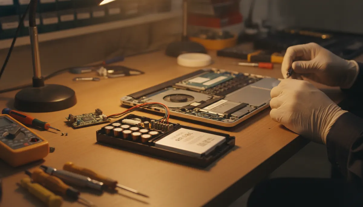 Diagnostico de bateria de portatil en el taller
