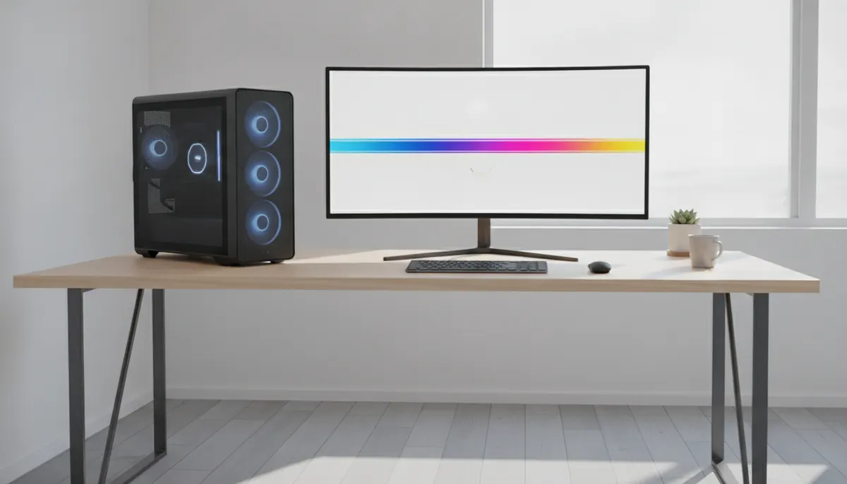 Torre de ordenador y monitor sobre un escritorio, listos para mejorar su velocidad