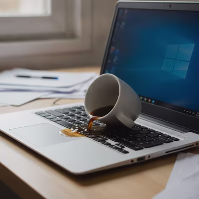 Líquido: causa habitual en reparación del teclado de un ordenador portátil