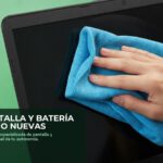 Limpieza especializada de pantalla y revision del estado de la bateria