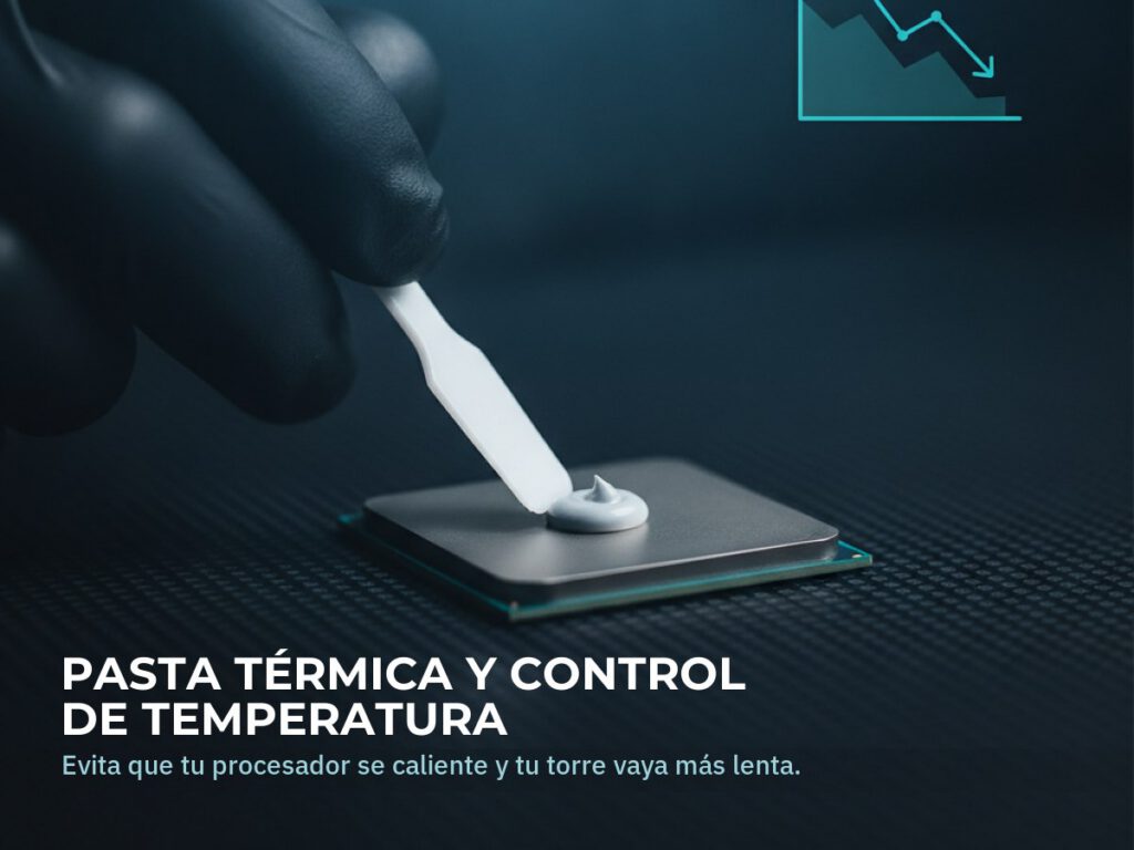 Pasta termica nueva aplicada al procesador de la torre, control de temperatura